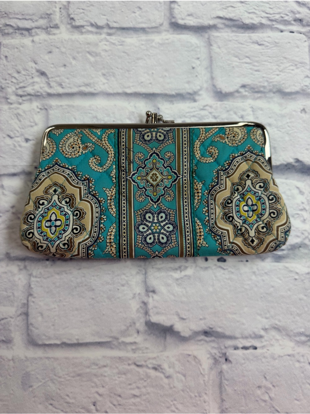Vera Bradley Retired Pattern “Totally Turq” Turquoise Clutch Wallet